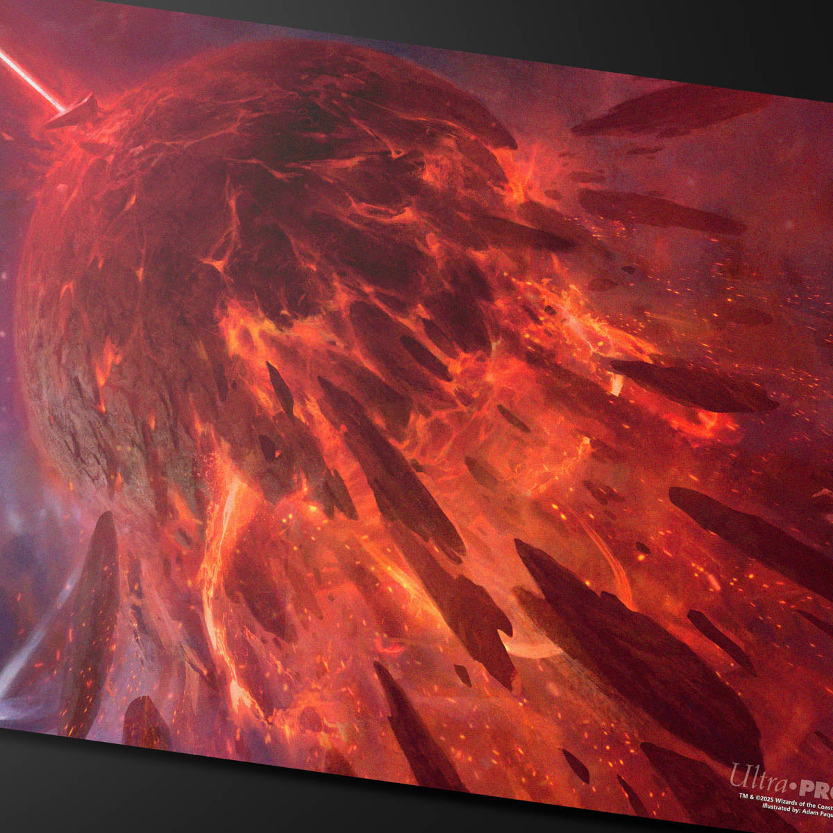 ultra-pro-edge-of-eternities-kavaron-memorial-world-mythic-land-red-playmat-f-r- image 2
