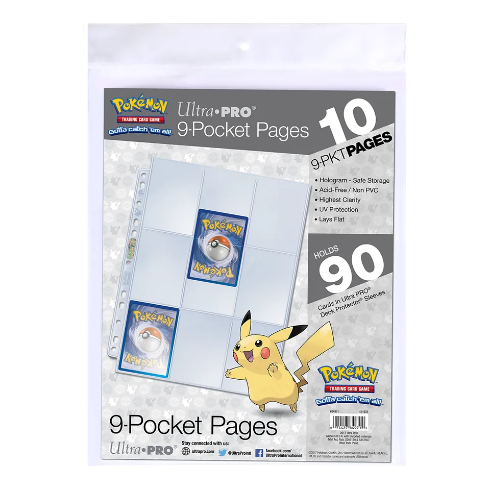 ultra-pro-9-pocket-seiten-mit-11-lochung-10-st-ck-f-r-pok-mon image 1