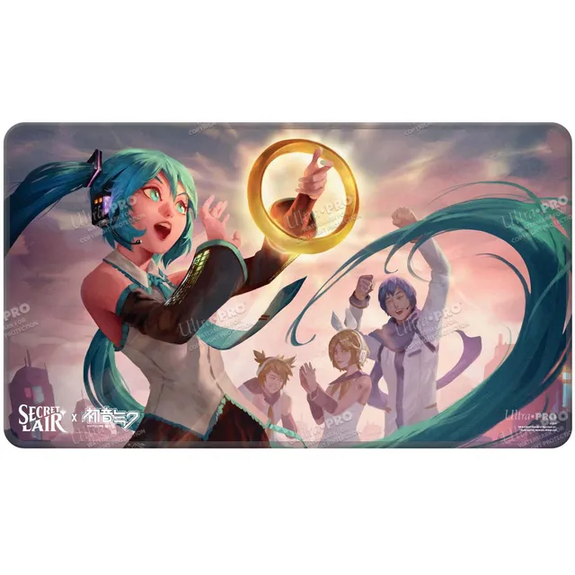 ultra-pro-hatsune-miku-secret-lair-summer-sol-ring-stitched-edge-playmat-f-r-mag image 1