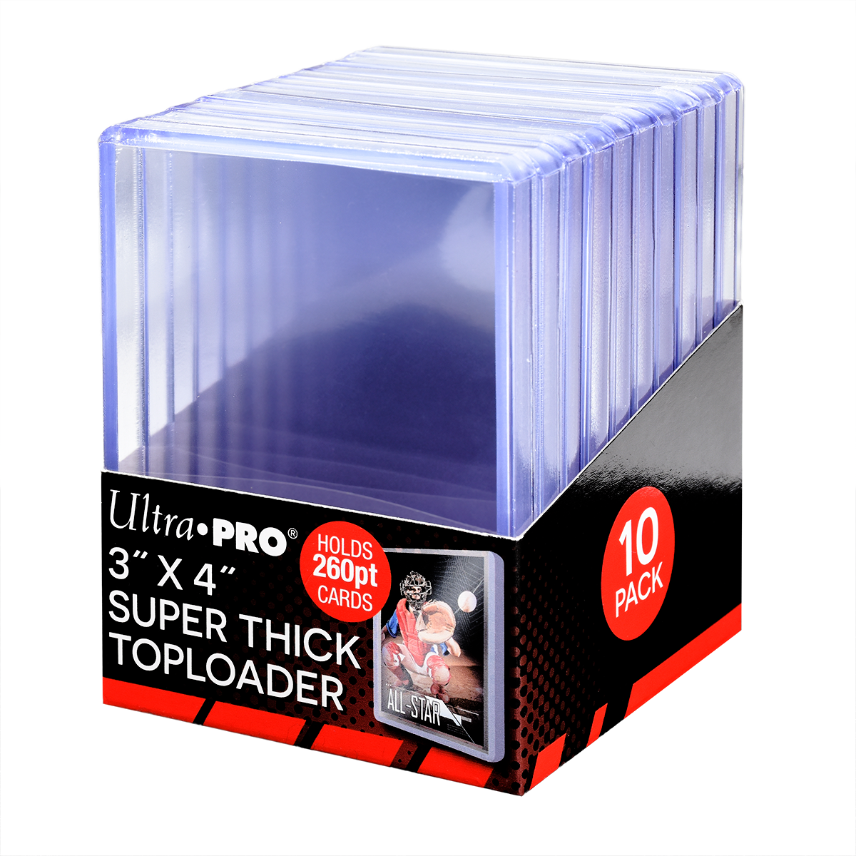 ultra-pro-super-thick-260pt-toploader-3-x-4-zoll-10er-pack-clear image 1