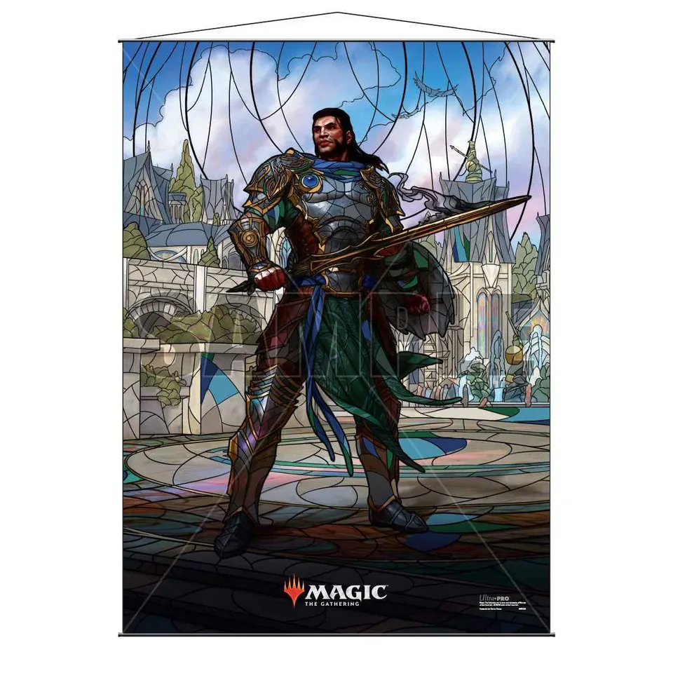ultra-pro-war-of-the-spark-wandrolle-gideon-blackblade-stained-glass-wall-scroll image 1