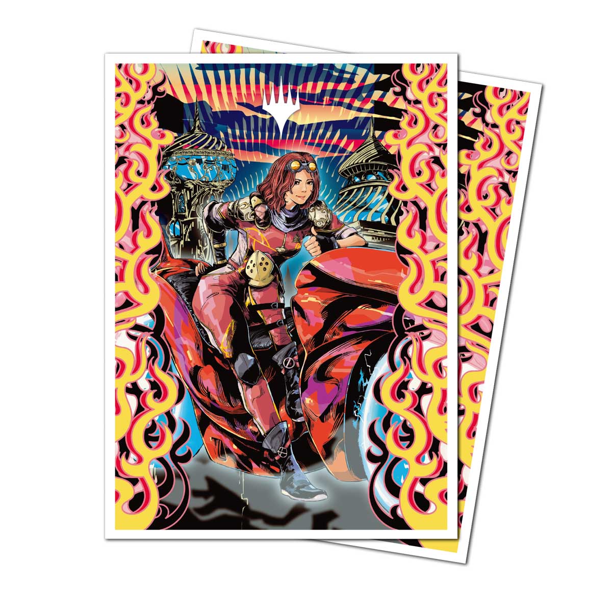 ultra-pro-magic-the-gathering-aetherdrift-chandra-spark-hunter-apex-sleeves-105c image 1
