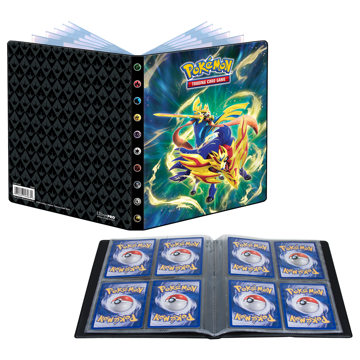ultra-pro-sword-and-shield-12-5-4-pocket-portfolio-f-r-pok-mon-crowned-sword-zac image 2