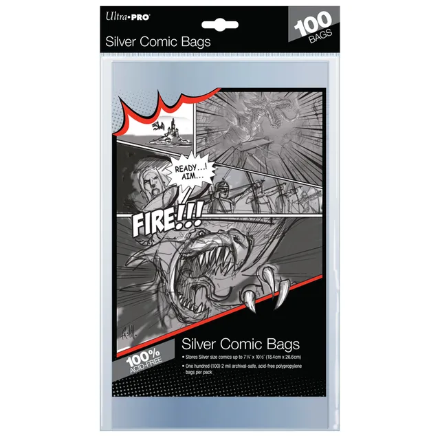 ultra-pro-silver-age-size-comic-bags-100-st-ck-comic-h-llen image 1
