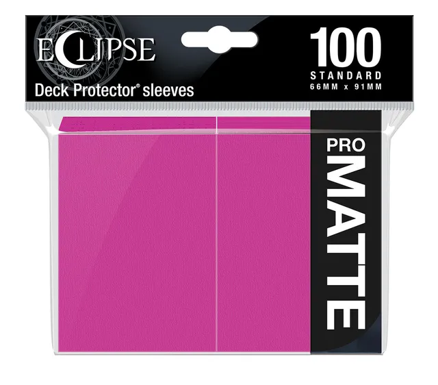 ultra-pro-eclipse-matte-standard-deck-protector-sleeves-100ct-hot-pink image 1