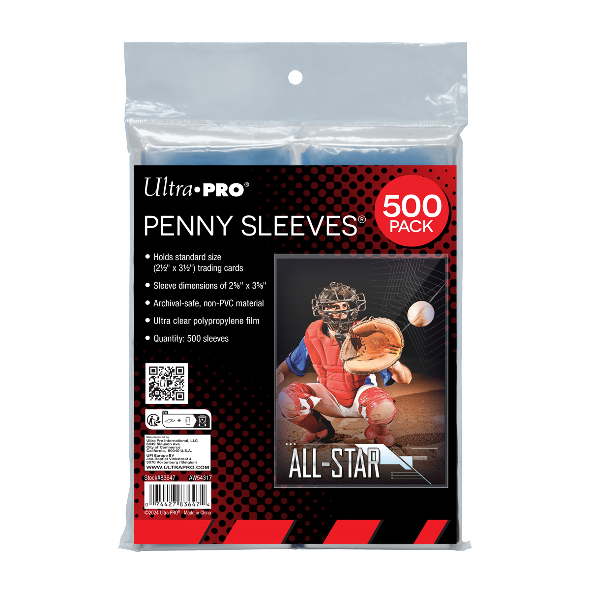 ultra-pro-500ct-penny-sleeves-2-5-x-3-5-soft-trading-card-h-llen image 1