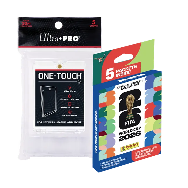 ultra-pro-panini-2026-fifa-wm-sticker-5er-pack-one-touch-s-magnet-halter-5er-bun image 1