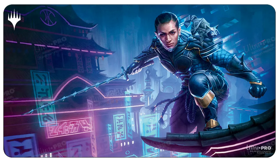 ultra-pro-kamigawa-neon-dynasty-kaito-shizuki-standard-gaming-playmat image 1