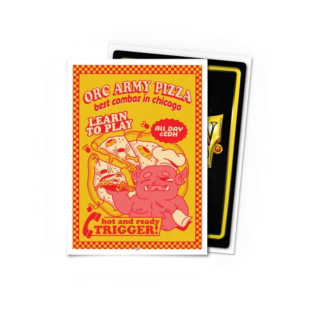 dragon-shield-orc-army-pizza-brushed-art-sleeves-standard-size image 1