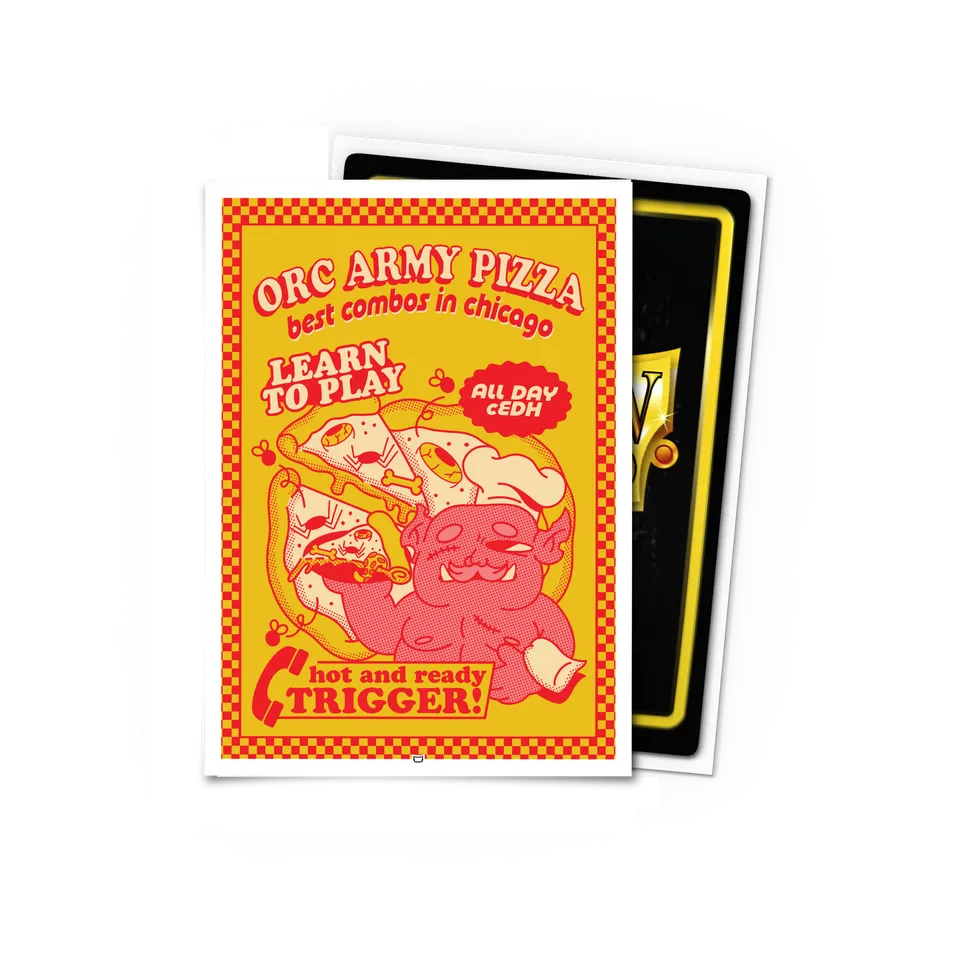 dragon-shield-orc-army-pizza-brushed-art-sleeves-standard-size image 1
