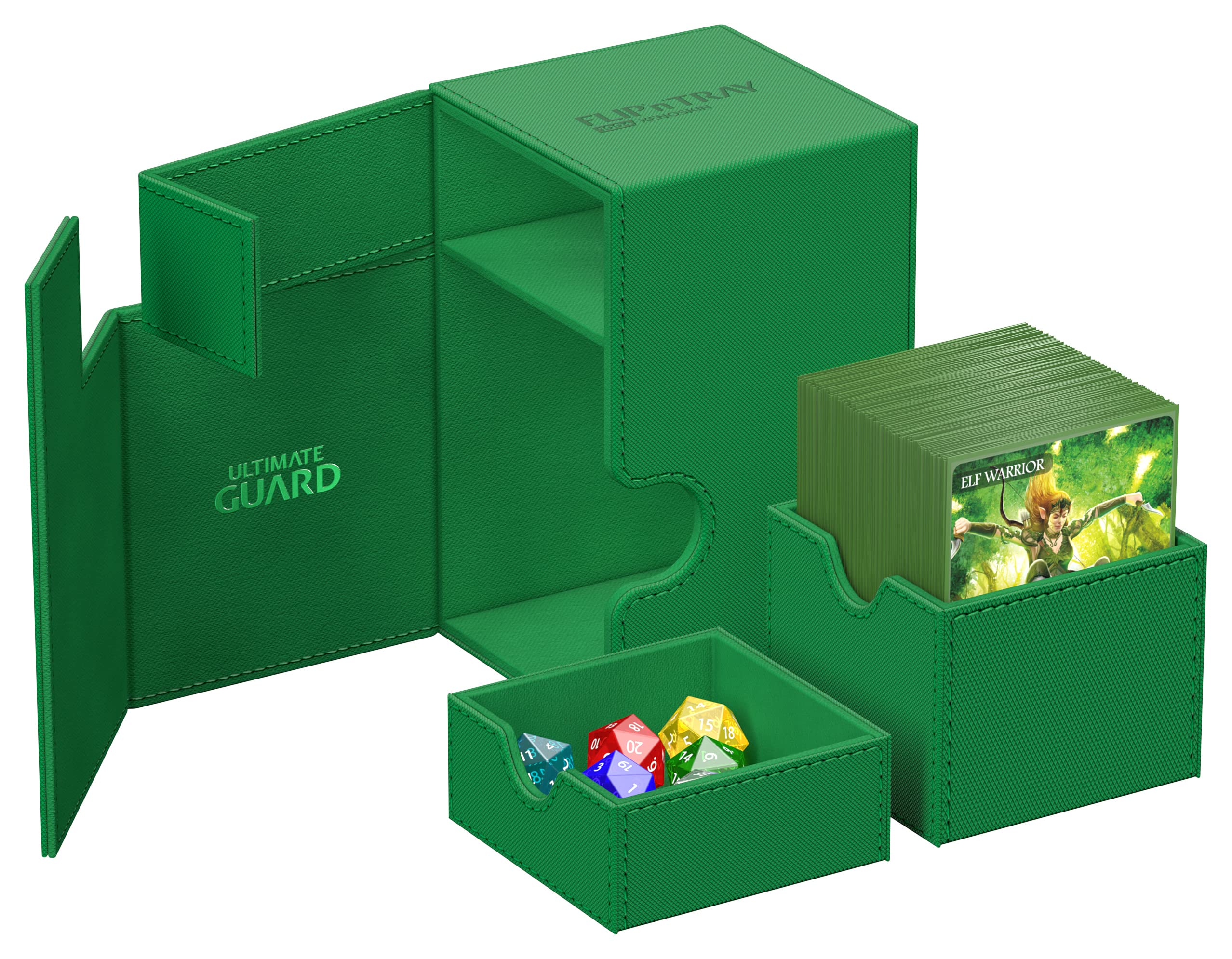 ultimate-guard-flip-n-tray-100-xenoskin-monocolor-gr-n-deck-box image 4