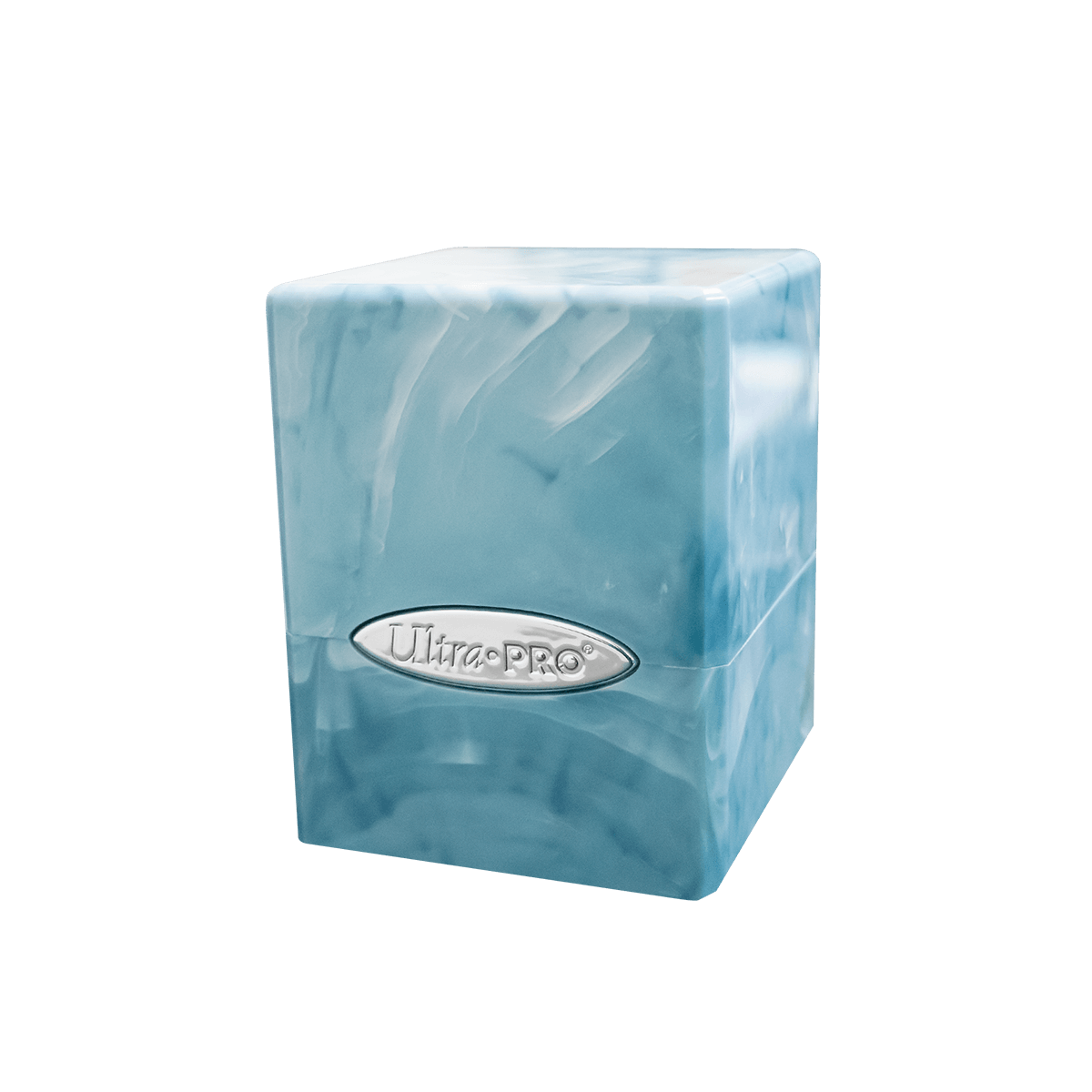 ultra-pro-marble-satin-cube-deck-box-hellblau-wei-f-r-100-karten image 1