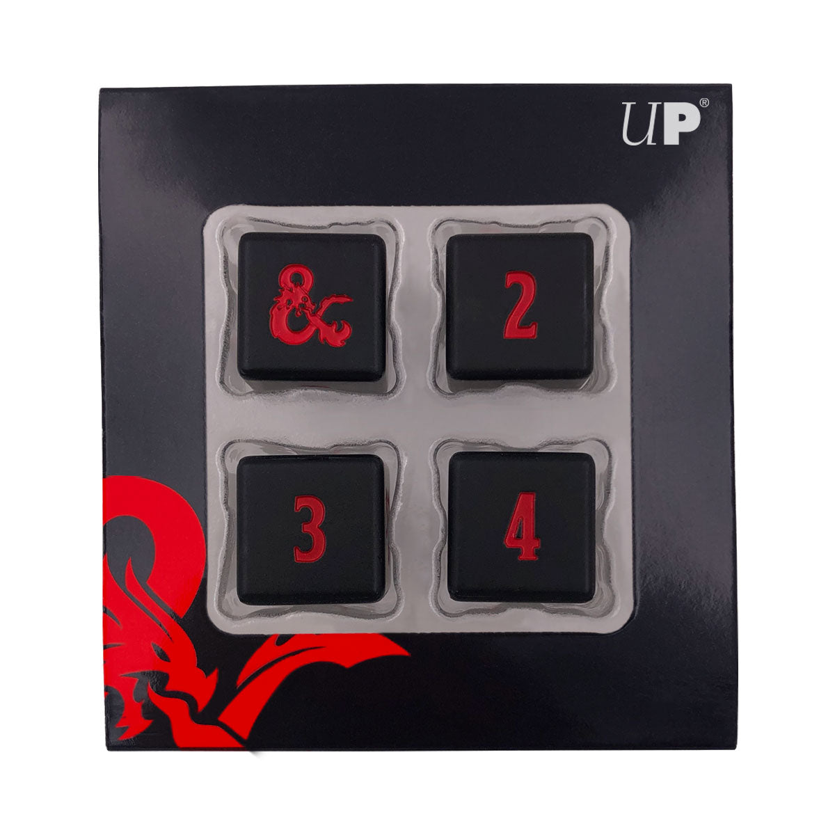 ultra-pro-heavy-metal-black-and-red-d6-w-rfelset-4ct-f-r-dungeons-dragons image 1