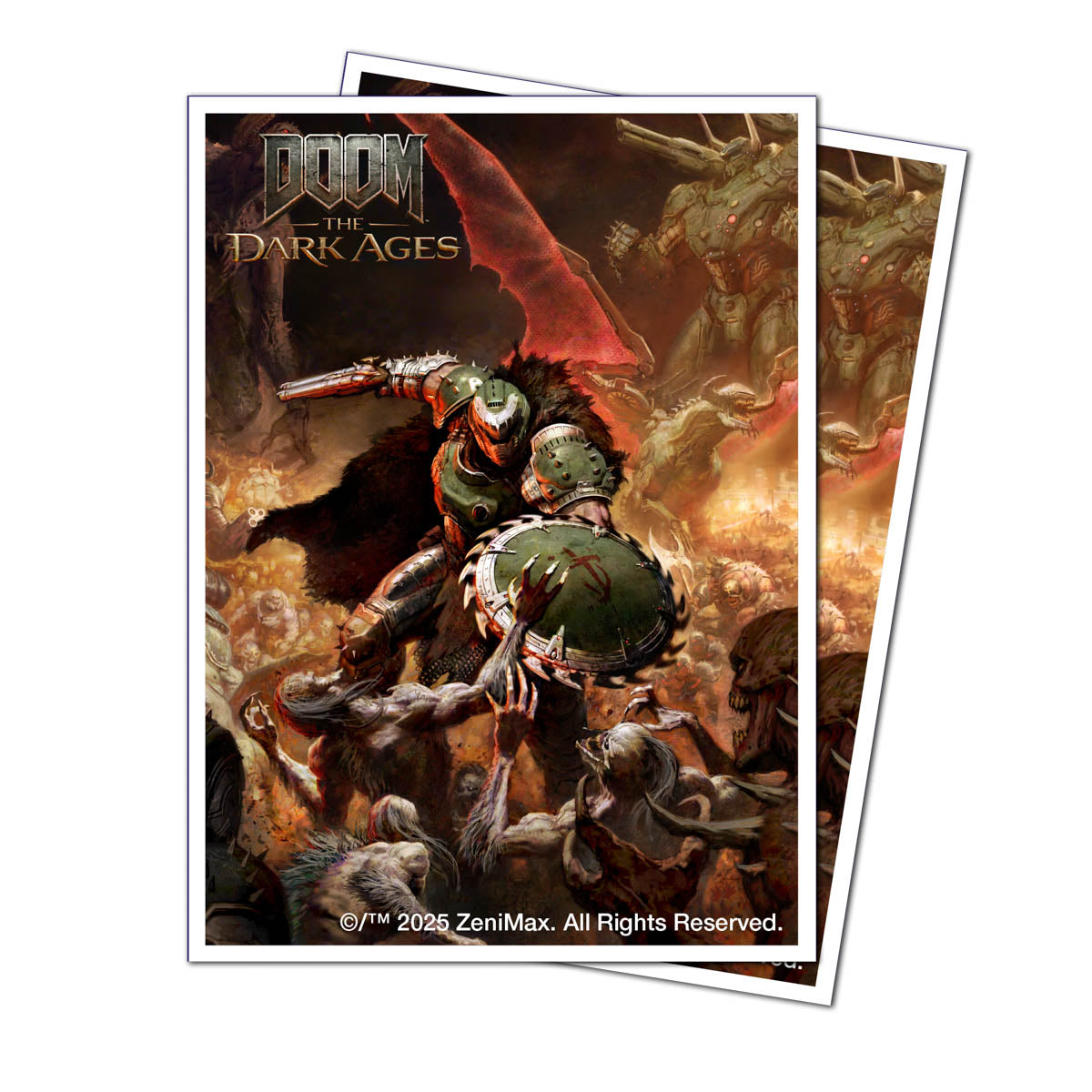 ultra-pro-apex-deck-protector-sleeves-105ct-doom-the-dark-ages-onslaught image 1