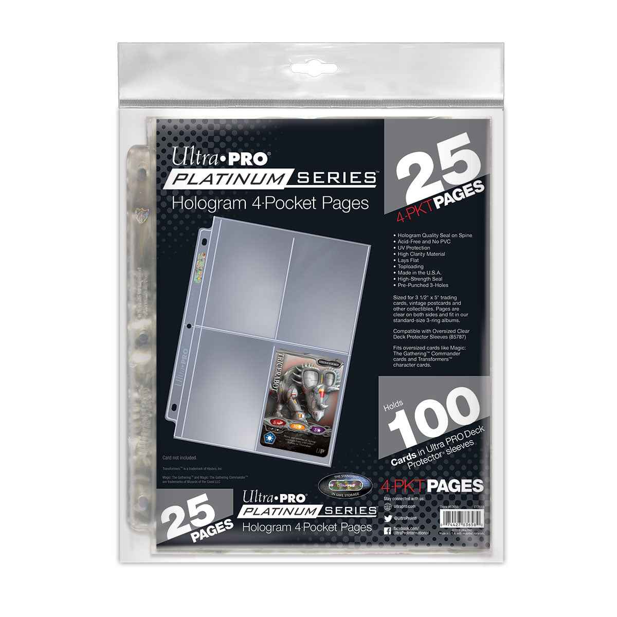 ultra-pro-platinum-series-4-pocket-seiten-25ct-f-r-3-5-x-5-karten image 1
