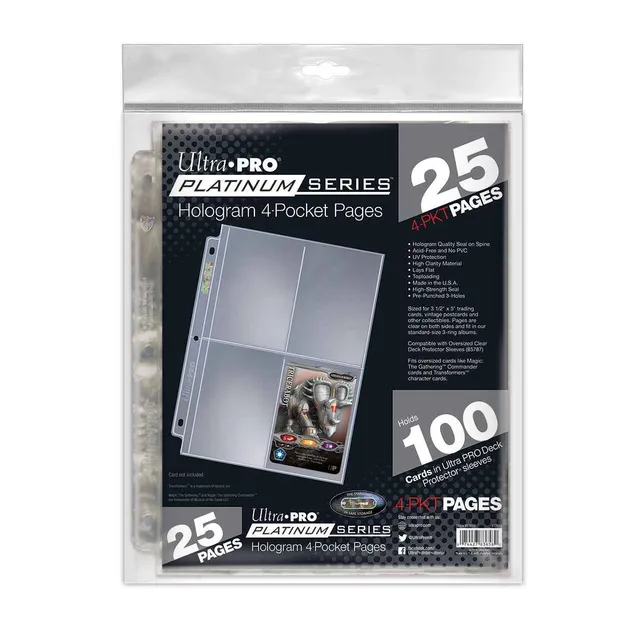 ultra-pro-platinum-series-4-pocket-seiten-25ct-f-r-3-5-x-5-karten image 1