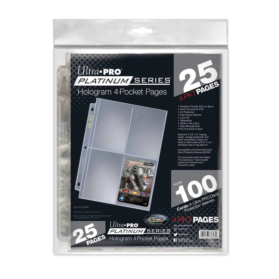 ultra-pro-platinum-series-4-pocket-seiten-25ct-f-r-3-5-x-5-karten image 1