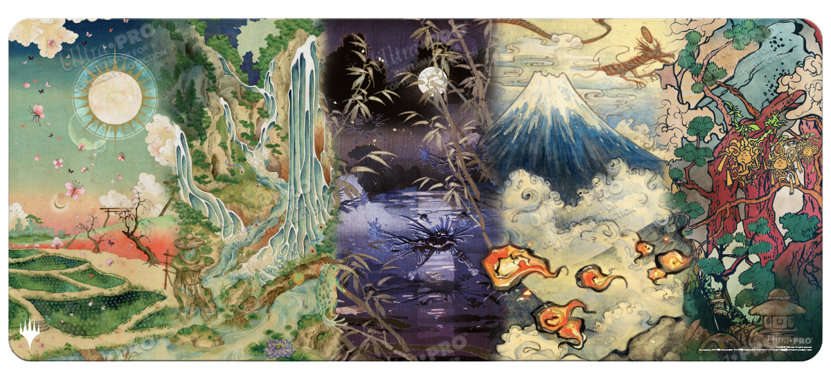 ultra-pro-kamigawa-neon-dynasty-land-compilation-6ft-table-playmat-f-r-magic-the image 1