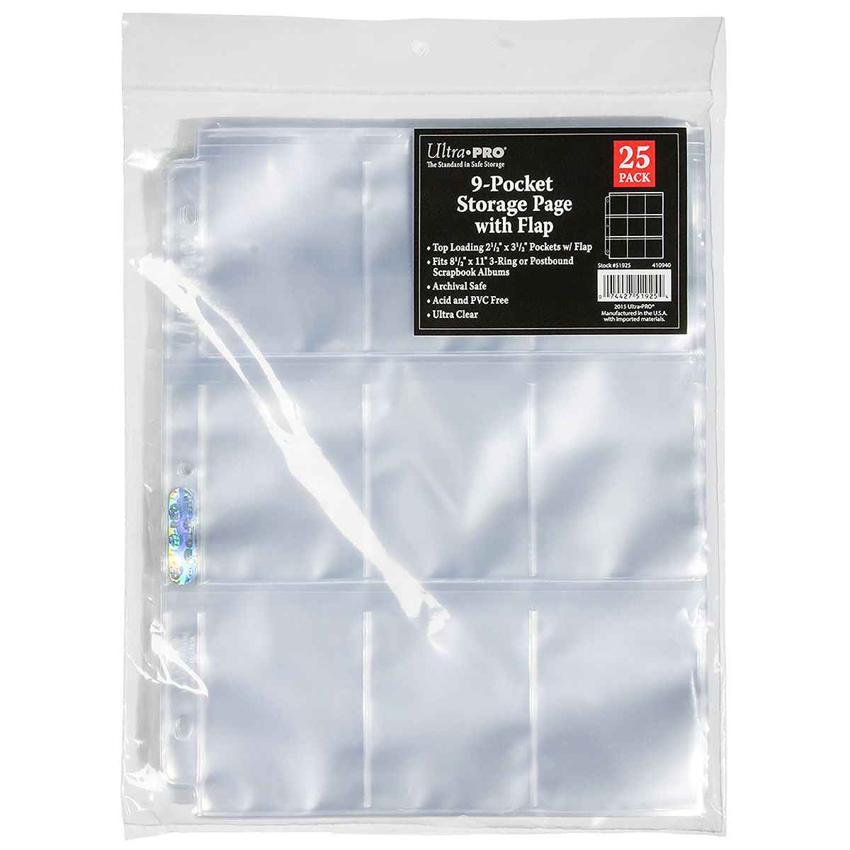 ultra-pro-9-pocket-storage-pages-25ct-mit-secure-flap-sammelh-llen image 2