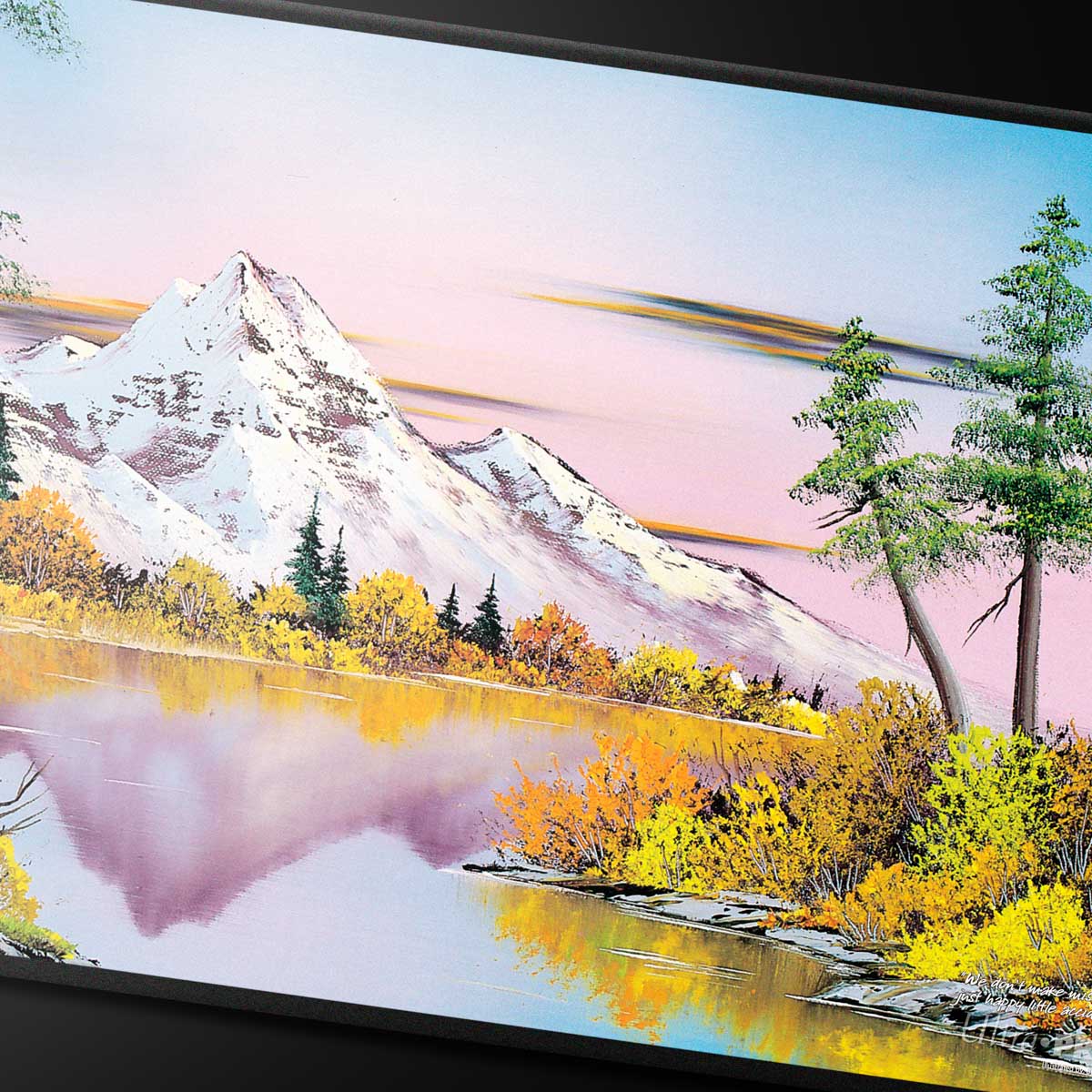ultra-pro-bob-ross-mighty-mountain-lake-black-stitched-playmat image 2