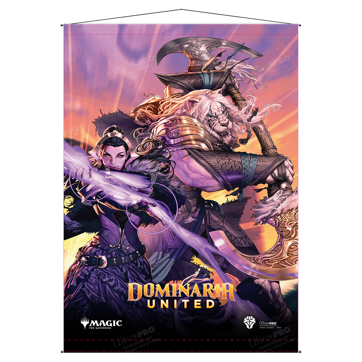 ultra-pro-magic-the-gathering-dominaria-united-ajani-und-liliana-wall-scroll image 1