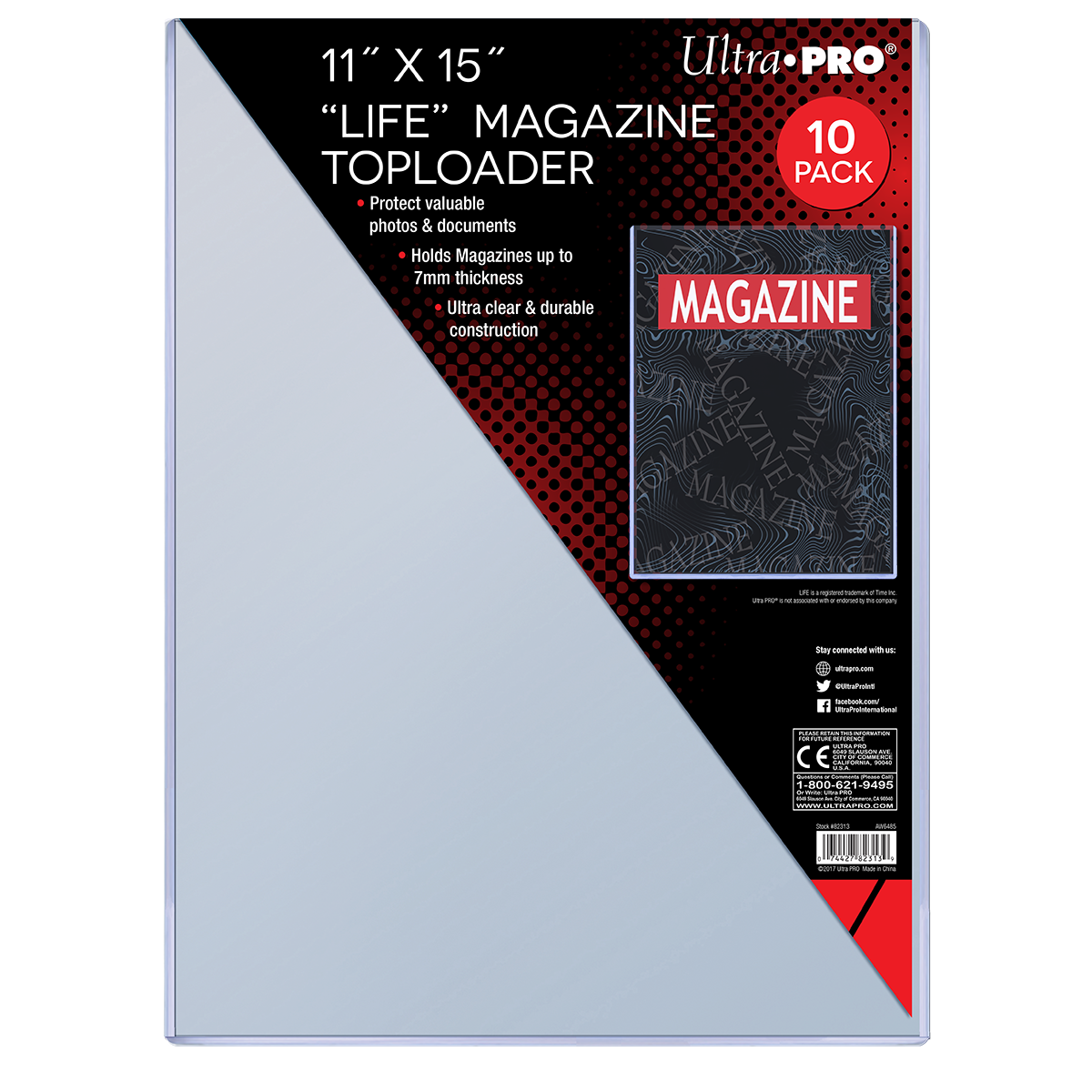 ultra-pro-11-x-15-zoll-life-magazine-toploader-sleeves-10ct image 1