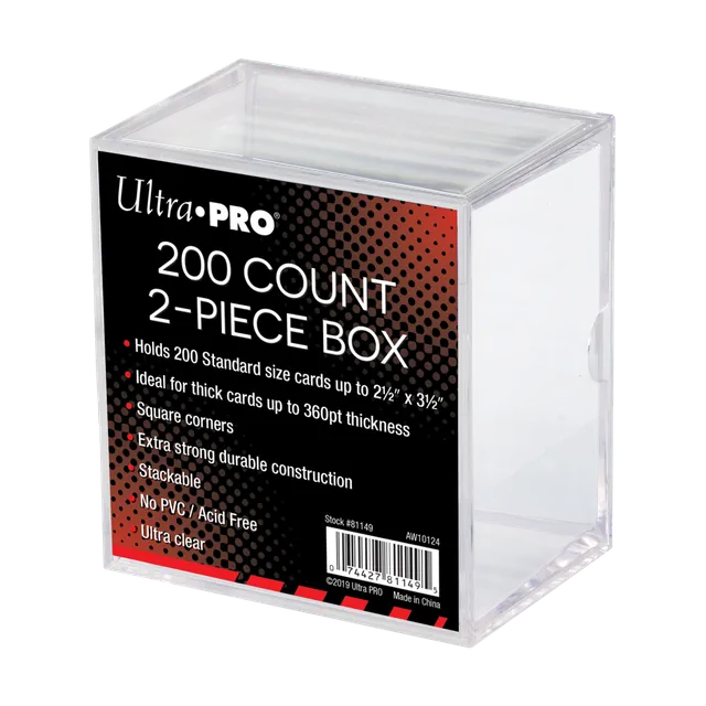 ultra-pro-200-count-2-piece-clear-card-storage-box-transparent image 1