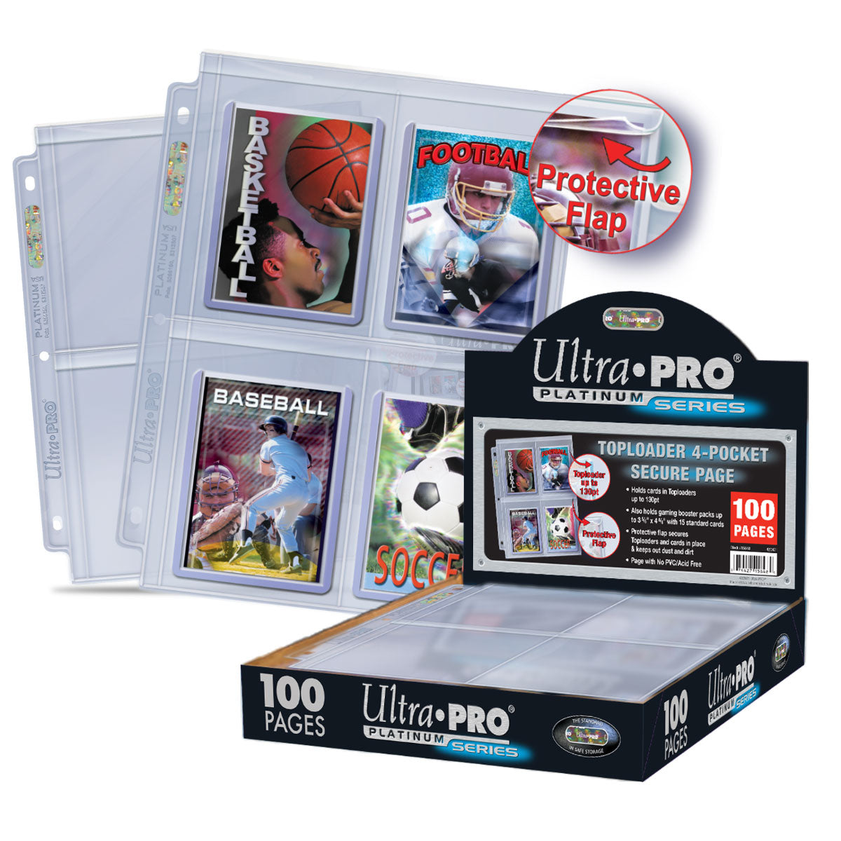 ultra-pro-premium-series-4-pocket-secure-pages-f-r-toploader-sleeves-100er-pack image 1