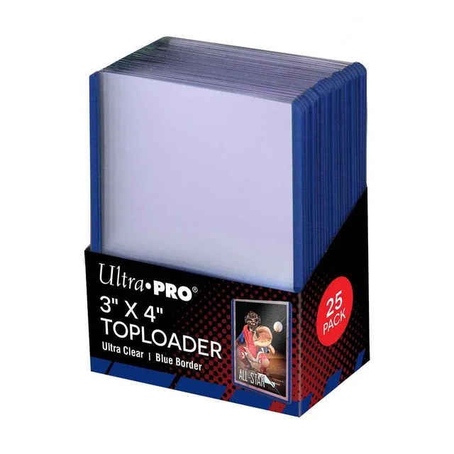 ultra-pro-toploader-h-llen-3x4-zoll-blue-border-25-st-ck-f-r-standard-karten image 1