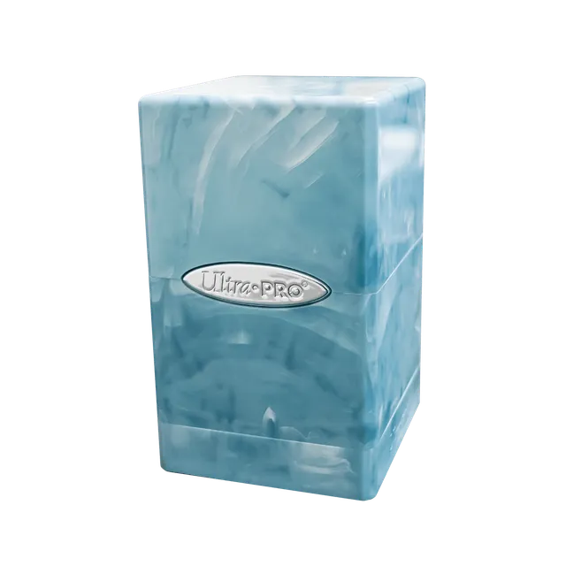 ultra-pro-marble-satin-tower-deck-box-light-blue-white-f-r-100-karten image 1