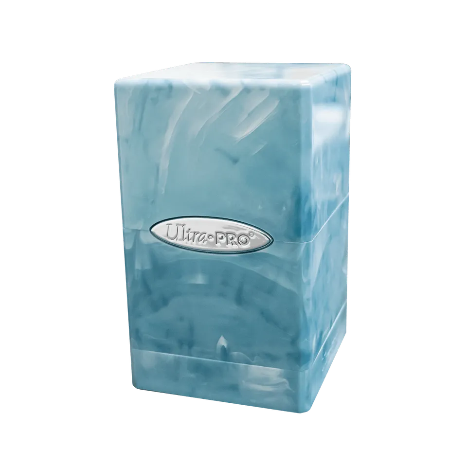 ultra-pro-marble-satin-tower-deck-box-light-blue-white-f-r-100-karten image 1
