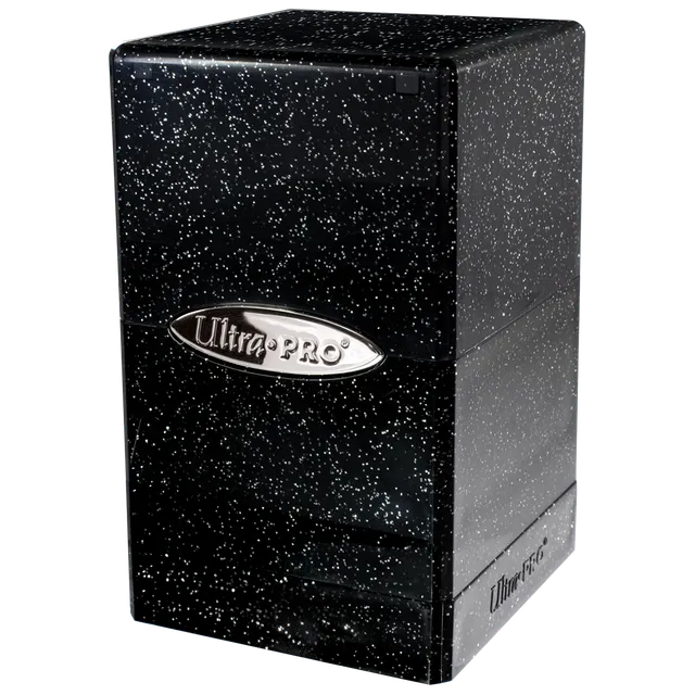 ultra-pro-glitter-satin-tower-deck-box-black-deckbox-f-r-100-karten-mit-w-rfelfa image 1
