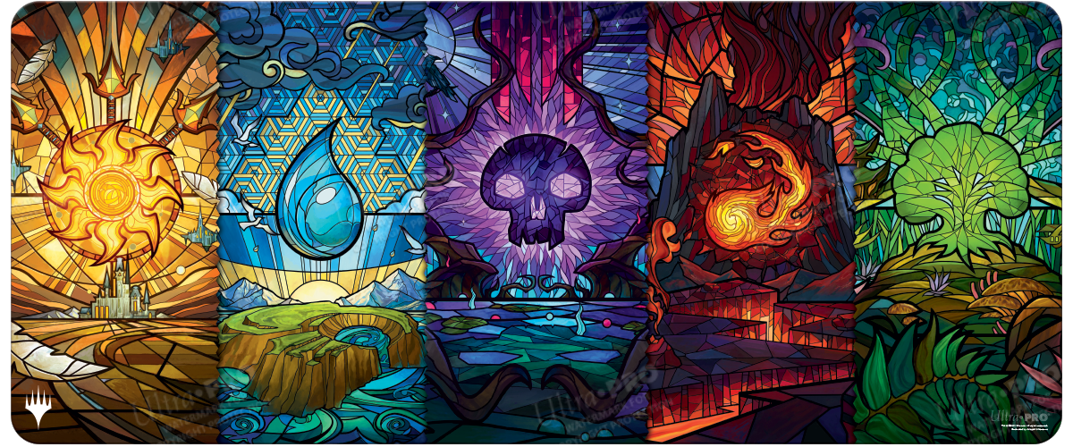 ultra-pro-dominaria-united-stained-glass-land-medley-table-playmat-6ft-8ft image 1
