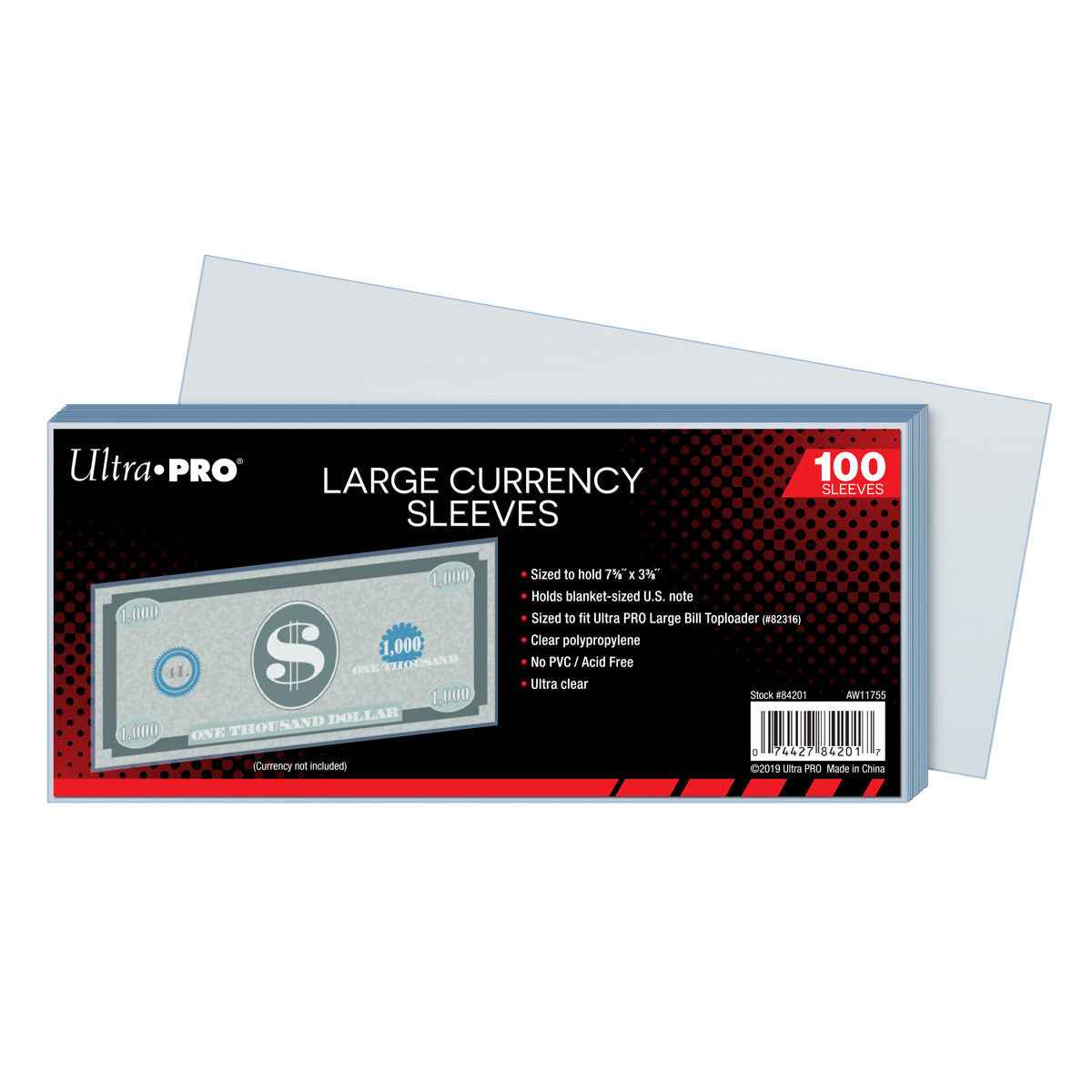 ultra-pro-large-currency-sleeves-banknotenh-llen-100-st-ck image 1