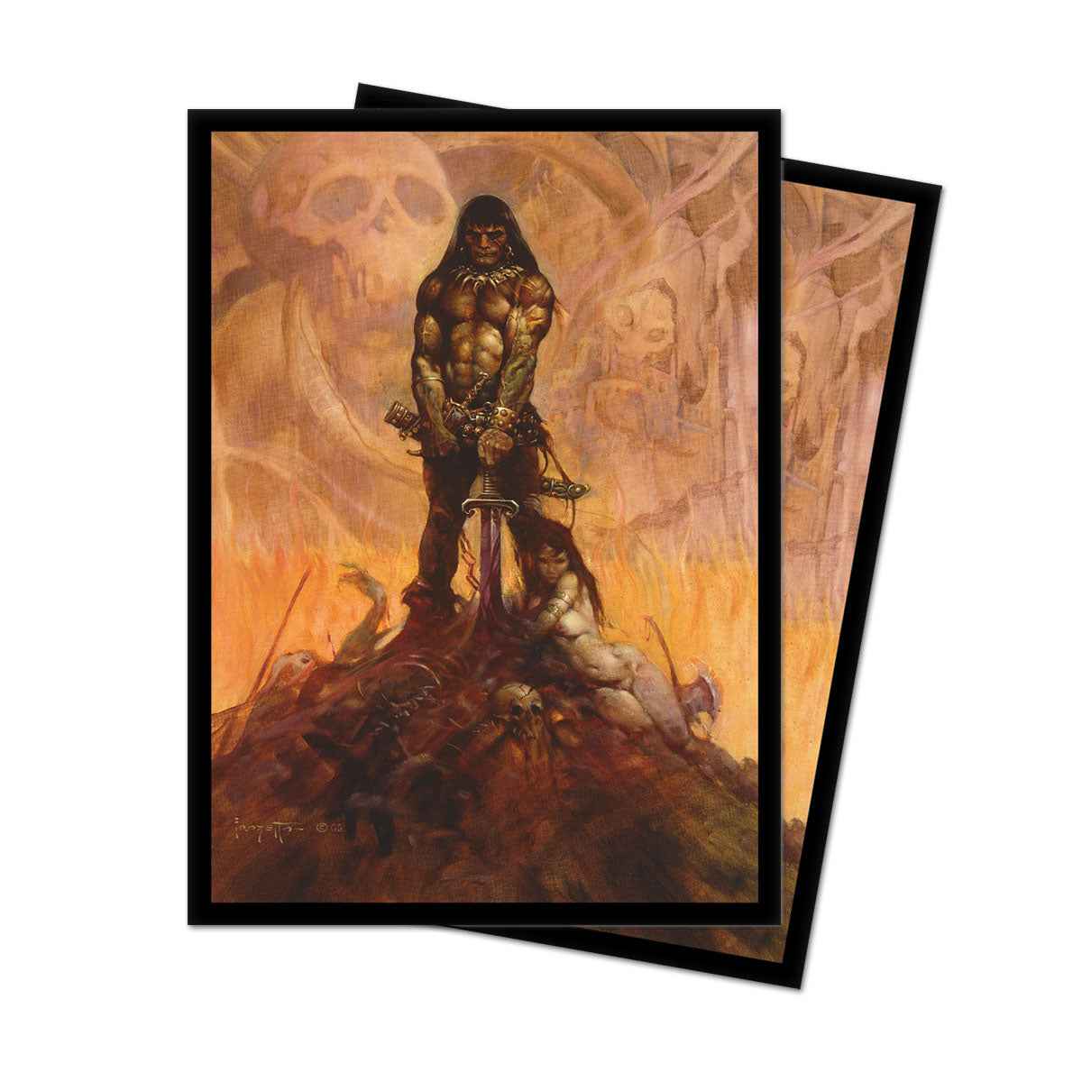 ultra-pro-frank-frazetta-barbarian-deck-protector-sleeves-100ct-standard image 1