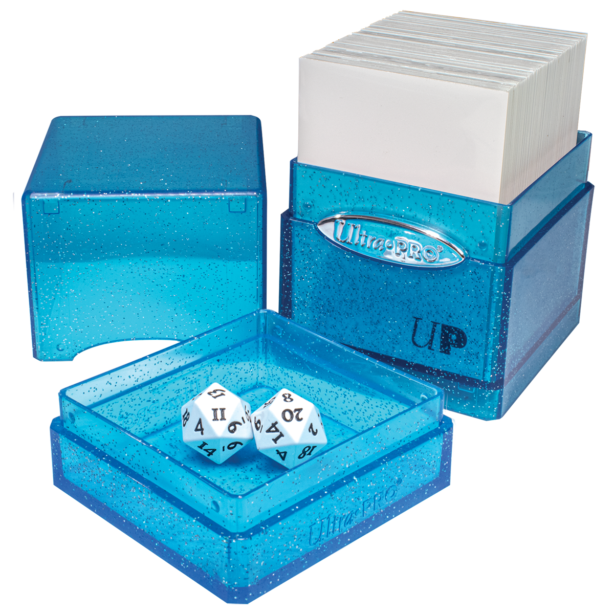 ultra-pro-glitter-satin-tower-deck-box-blau-f-r-100-standard-karten image 2