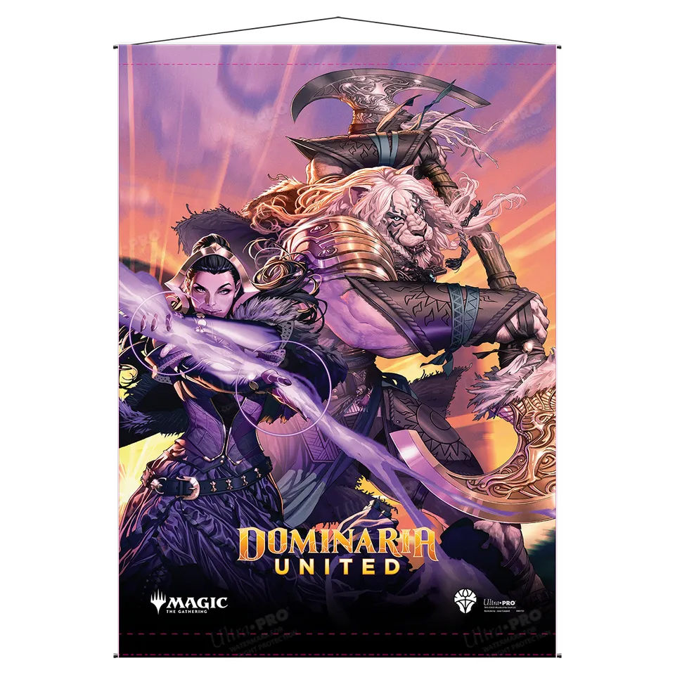 ultra-pro-magic-the-gathering-dominaria-united-ajani-und-liliana-wall-scroll image 1