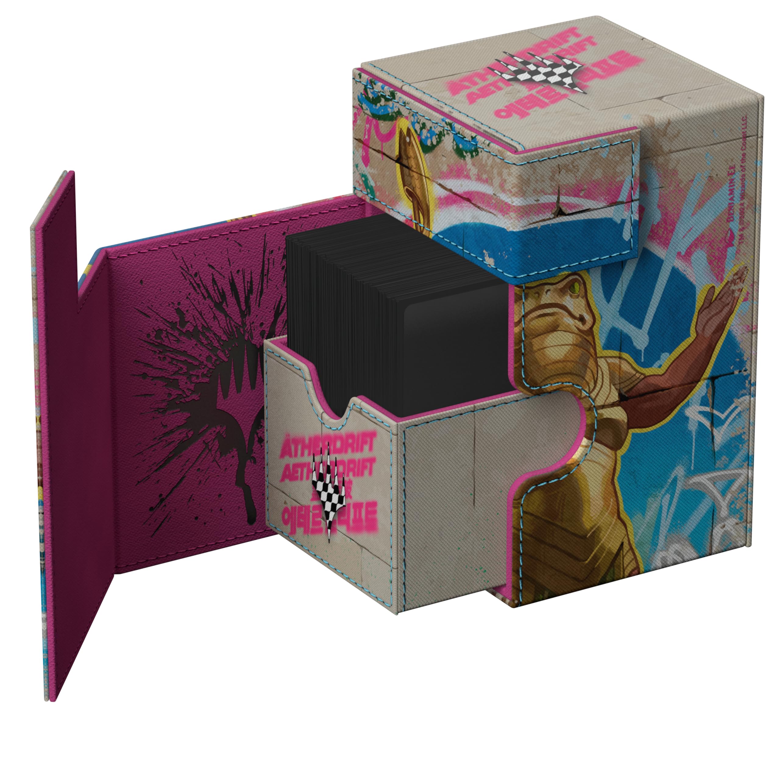 ultimate-guard-flip-n-tray-100-xenoskin-deckbox-mtg-aetherdrift-sab-sunen image 2