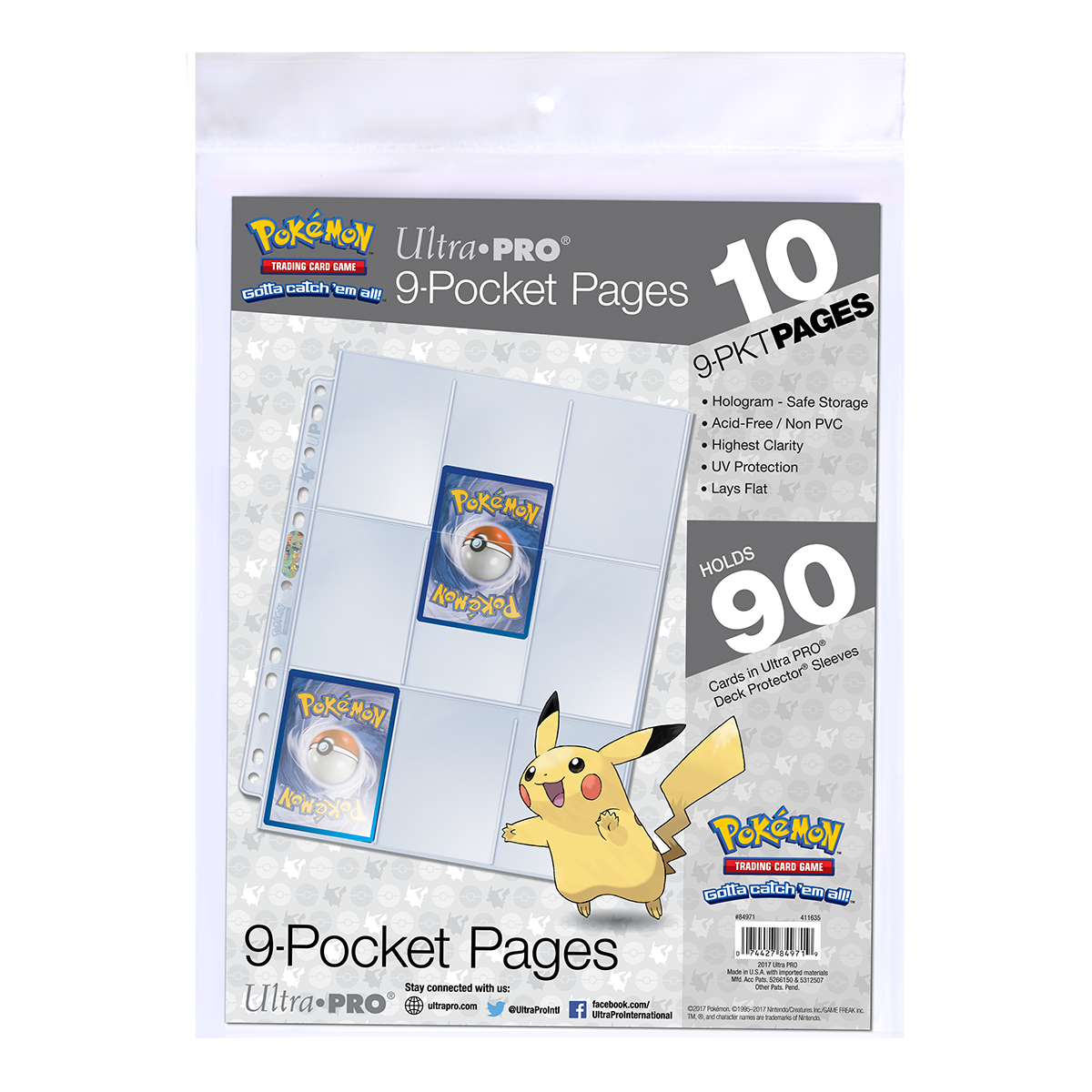 ultra-pro-9-pocket-seiten-mit-11-lochung-10-st-ck-f-r-pok-mon image 1