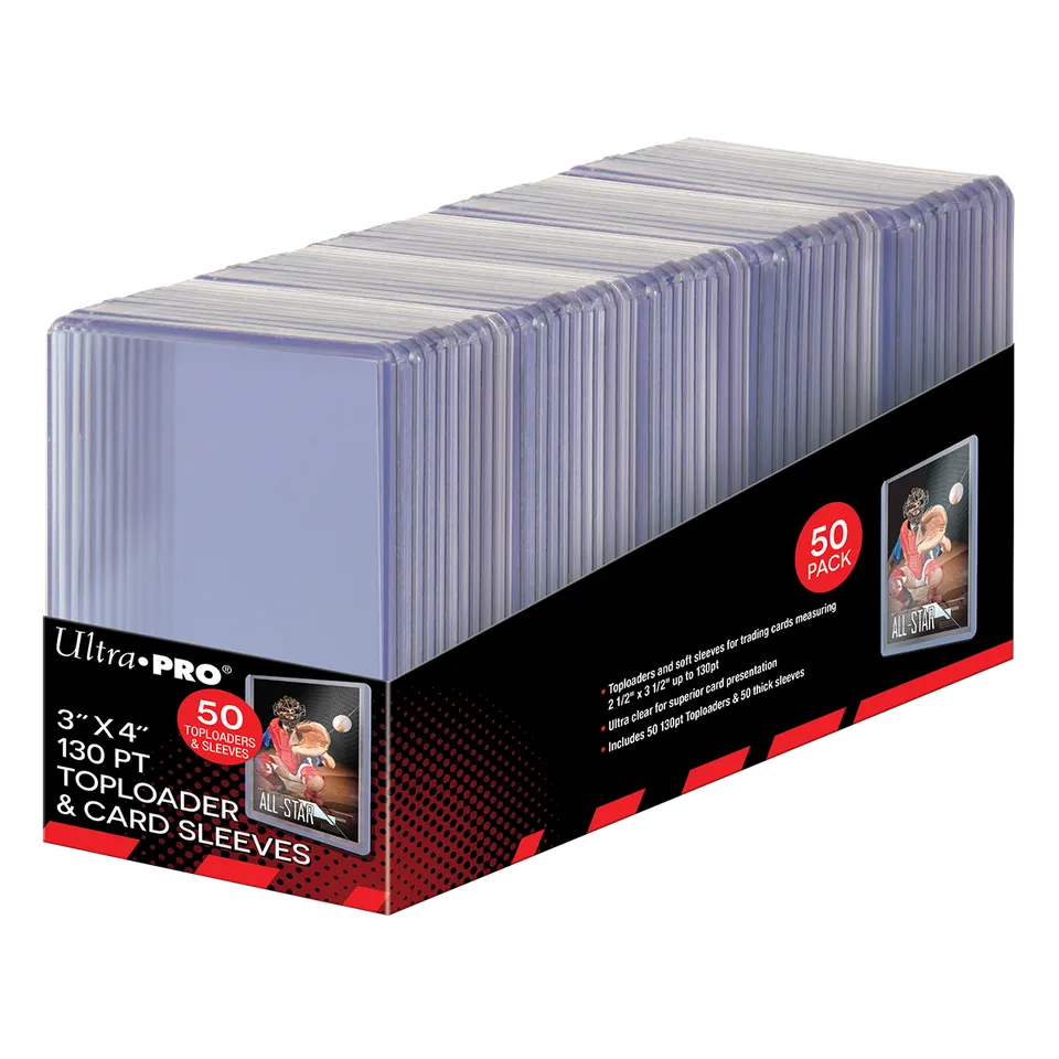 ultra-pro-3-x-4-super-thick-130pt-toploader-sleeves-combo-50ct-standard image 1