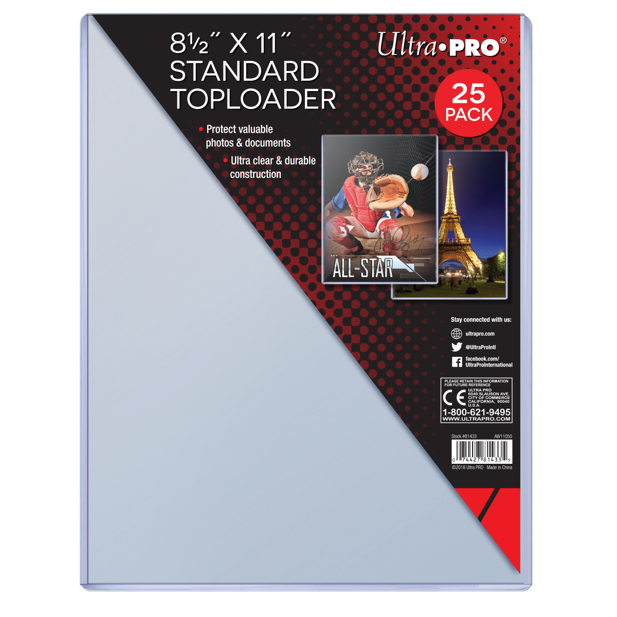 ultra-pro-8-5-x-11-zoll-toploader-sleeves-25er-pack-f-r-fotos-und-dokumente image 1