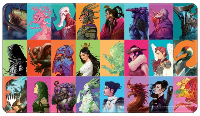 ultra-pro-commander-masters-pop-collage-white-stitched-standard-gaming-playmat-f image 1