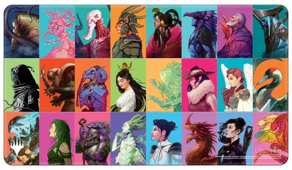 ultra-pro-commander-masters-pop-collage-white-stitched-standard-gaming-playmat-f image 1
