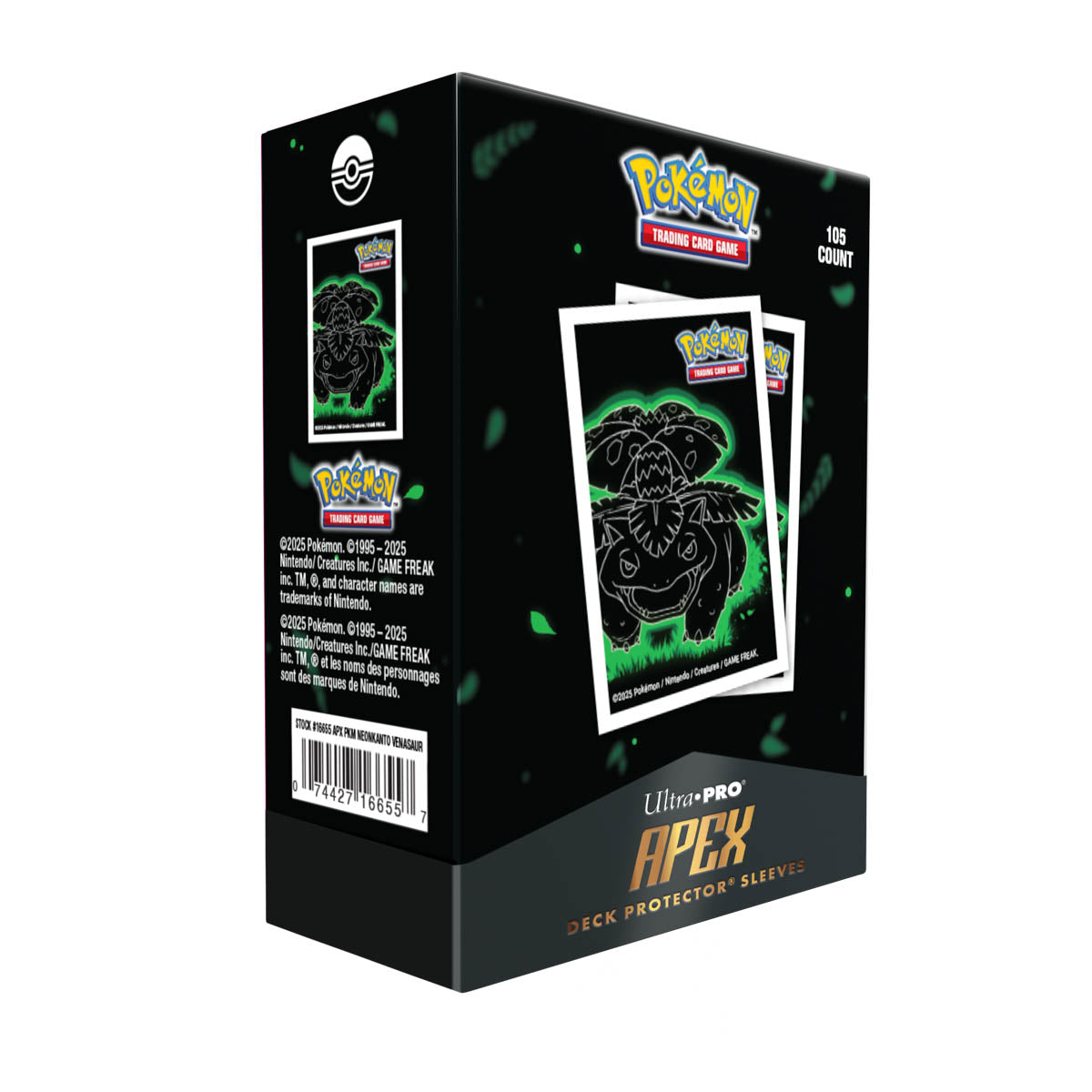 ultra-pro-neon-kanto-105ct-apex-deck-protector-sleeves-venusaur-f-r-pok-mon image 4