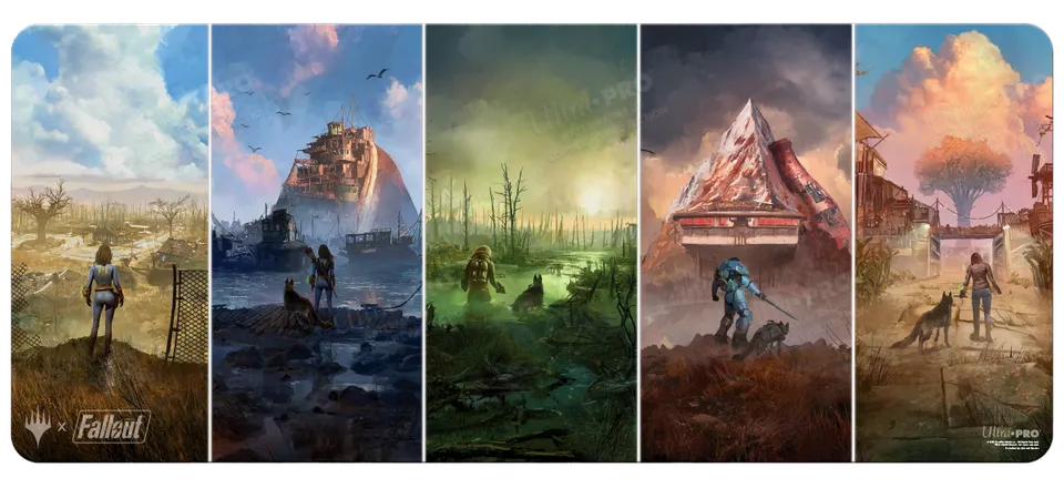 ultra-pro-fallout-wasteland-basic-lands-medley-table-playmat-6ft-f-r-magic-the-g image 1