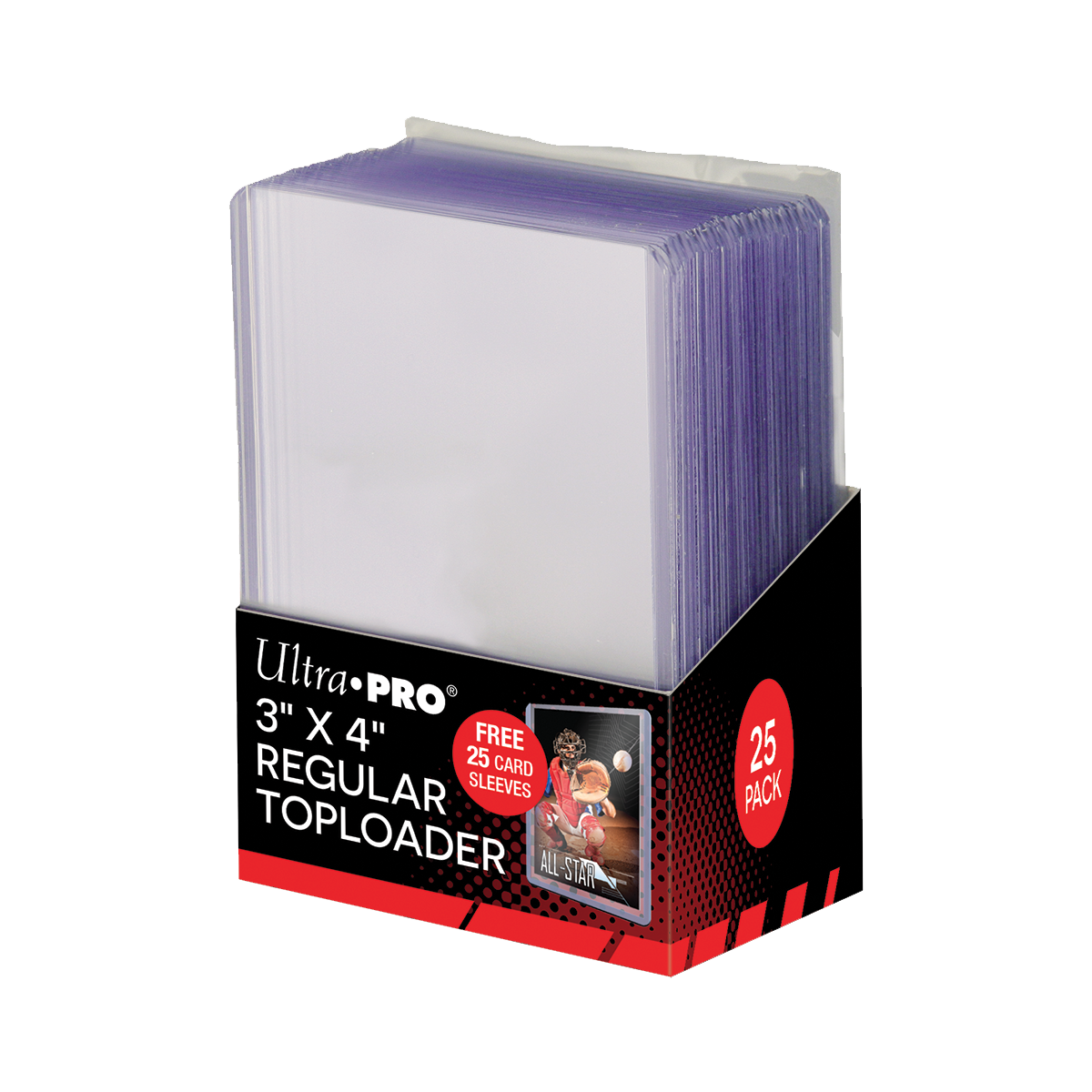 ultra-pro-toploader-3-x-4-clear-regular-soft-sleeves-bundle-25ct-standard image 1