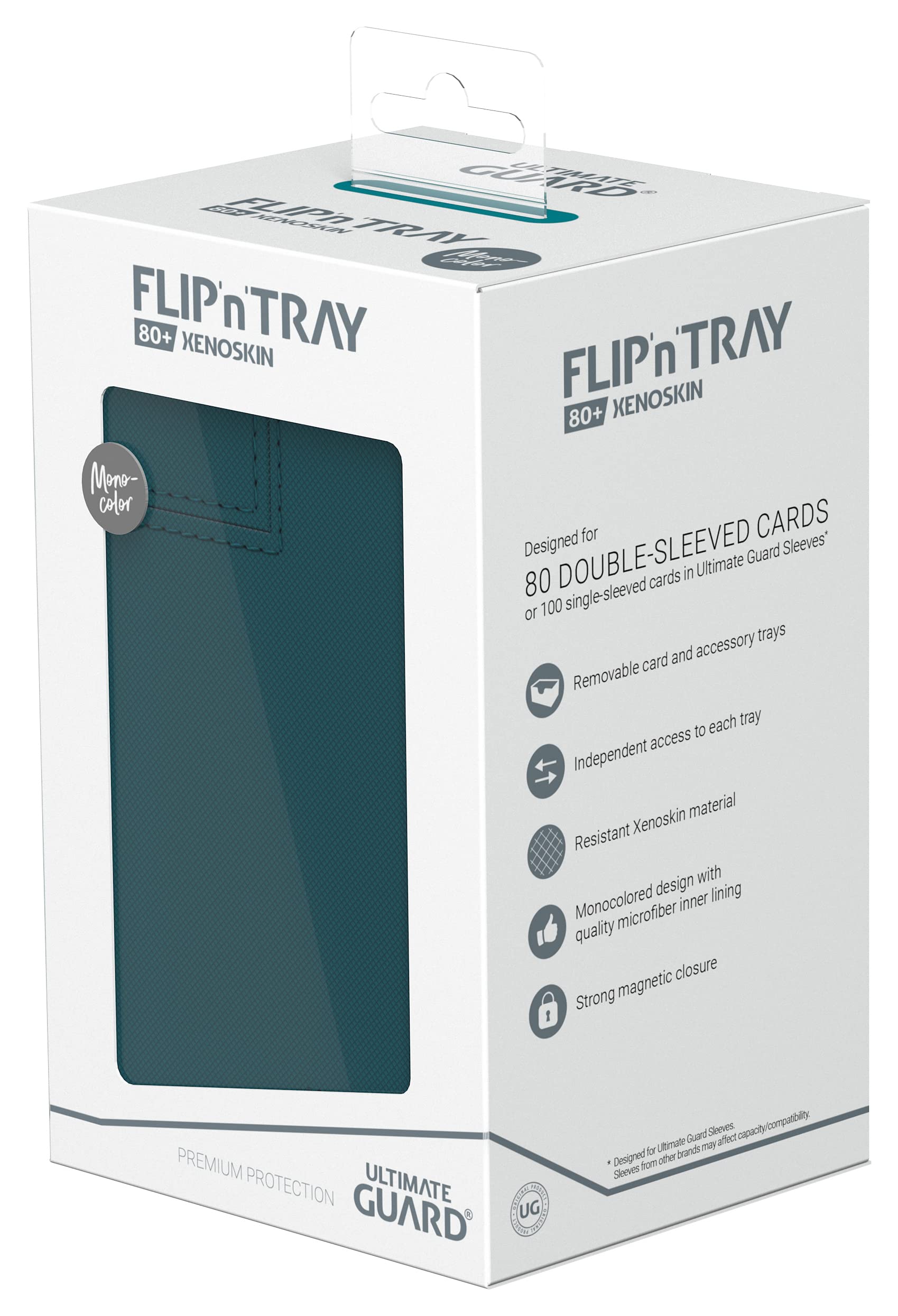 ultimate-guard-flip-n-tray-80-xenoskin-deckbox-petrolblau image 8