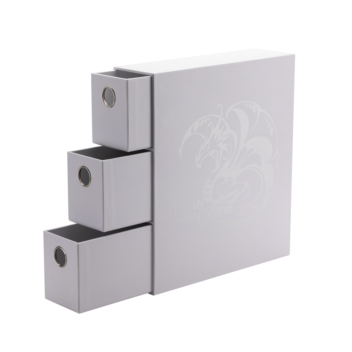 dragon-shield-fortress-card-drawers-white-tcg-schubladenbox-3er image 2