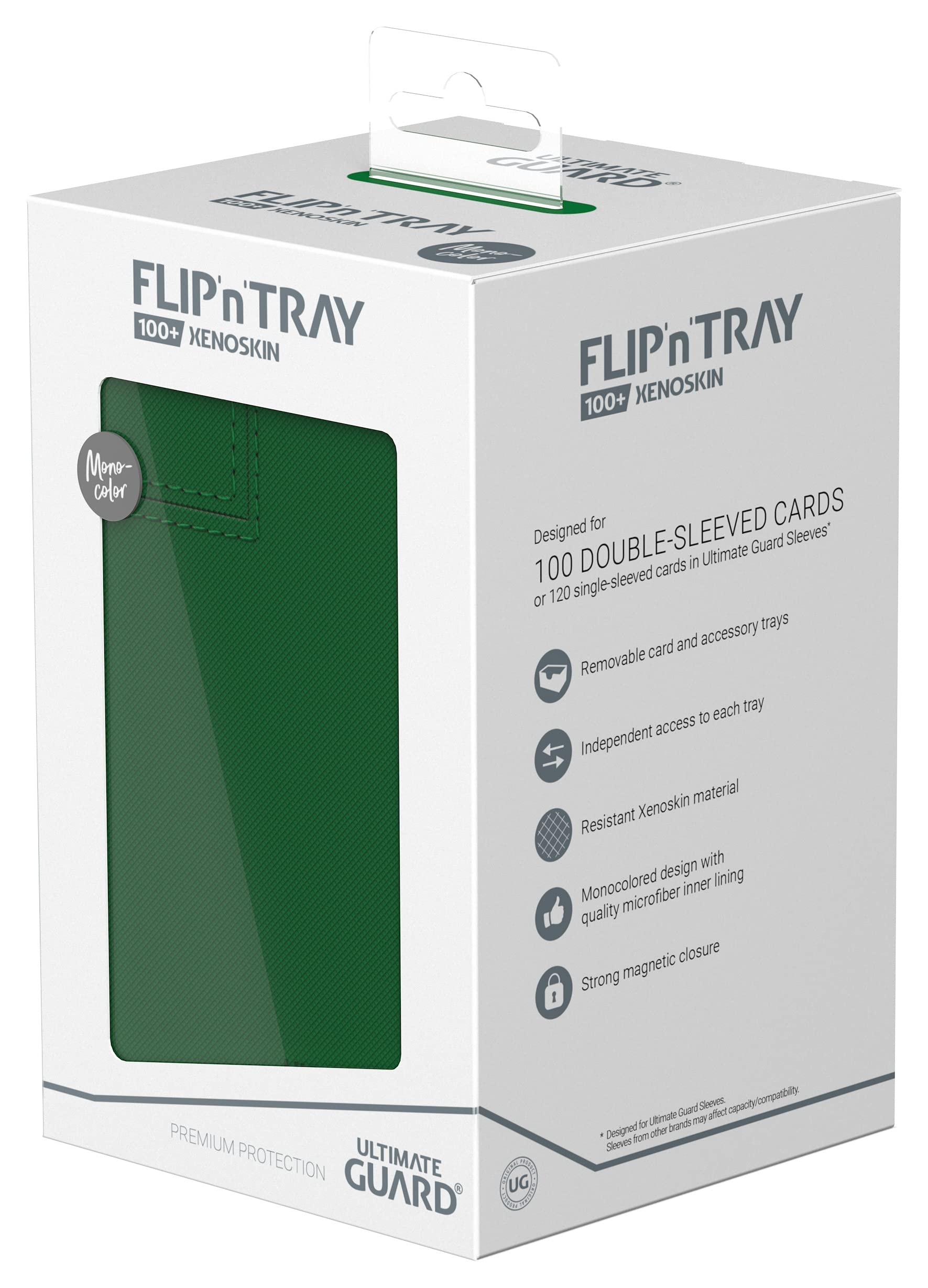 ultimate-guard-flip-n-tray-100-xenoskin-monocolor-gr-n-deck-box image 8