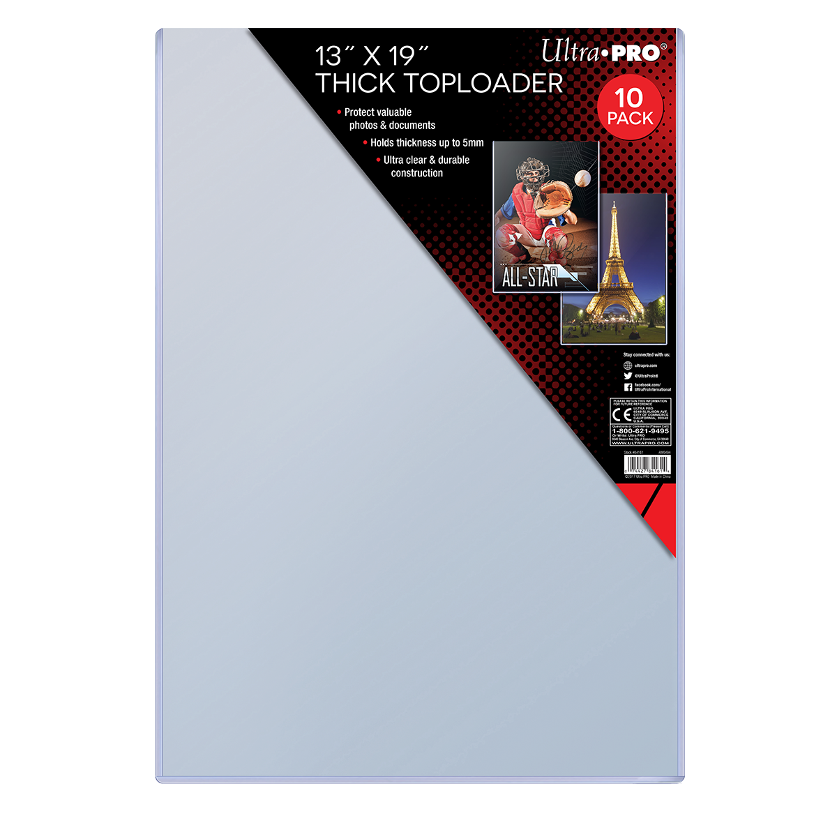 ultra-pro-13-x-19-thick-toploader-sleeves-10er-pack image 1
